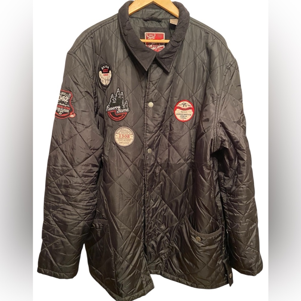 Vintage Men’s Enyce Survival black Polyester Quilted Zip Up Jacket XXL